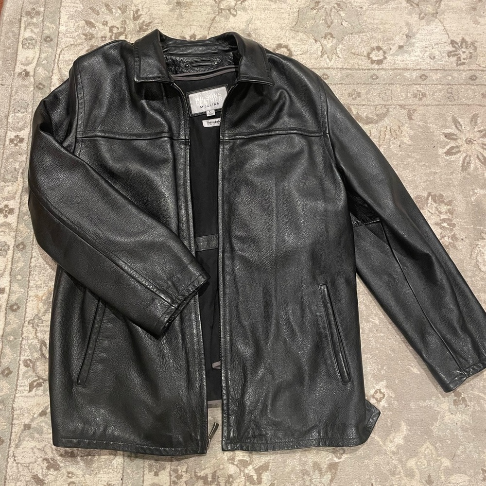 Wilson’s leather M. Julian vintage bomber thermal mens jacket (size large)